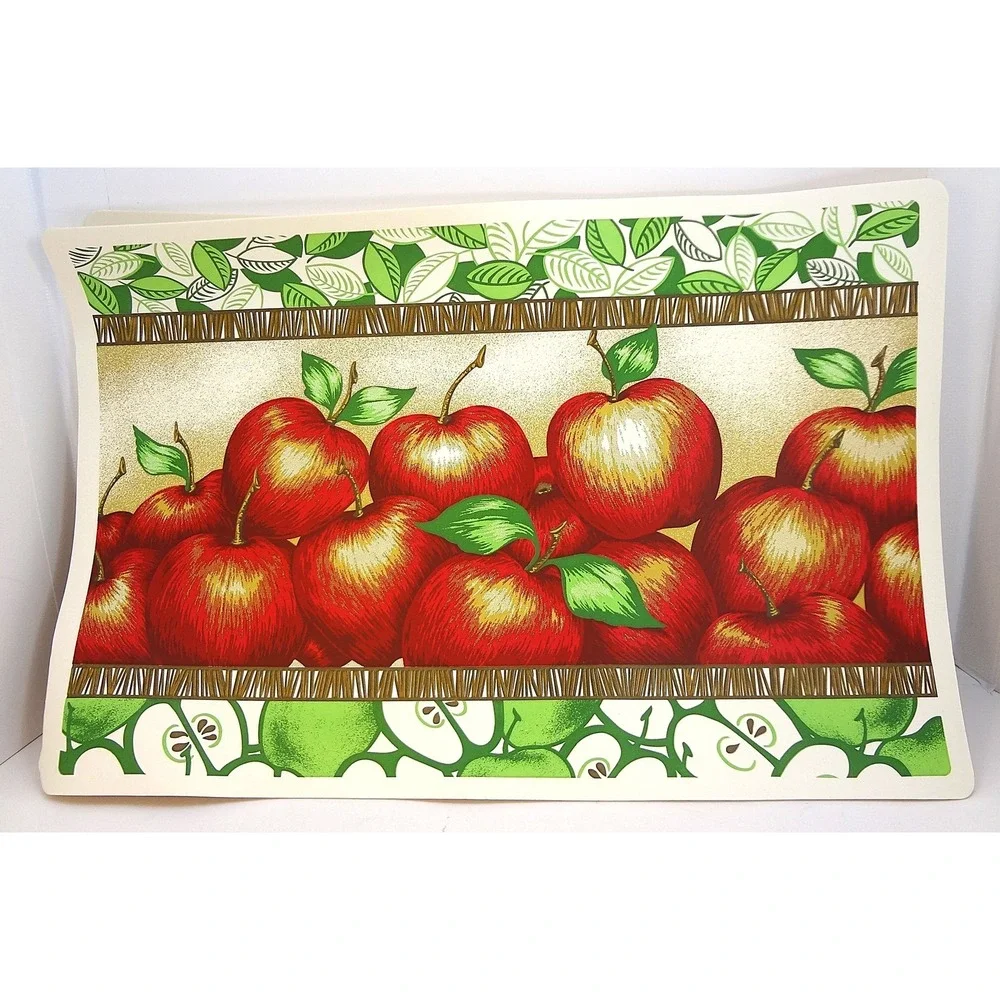 Set of 6 Vintage Red Apple Placemats Table Decor Kitchen Farmhouse Kitchen‎